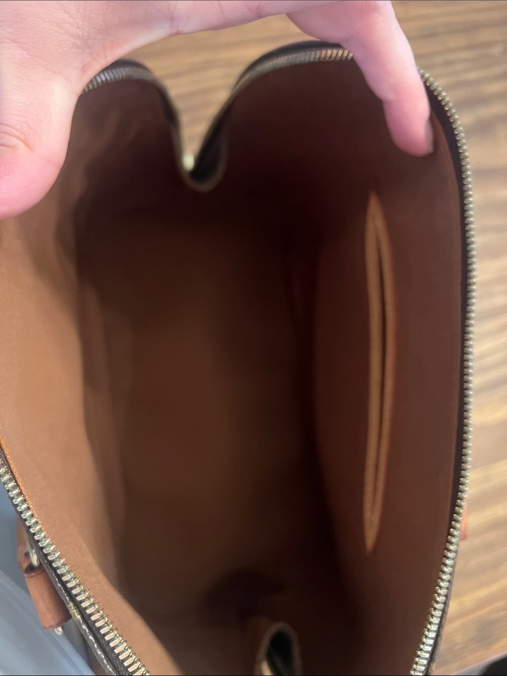 Louis Vuitton Monogram Alma Satchel - Brown/Gold Trim - Picture 11 of 14